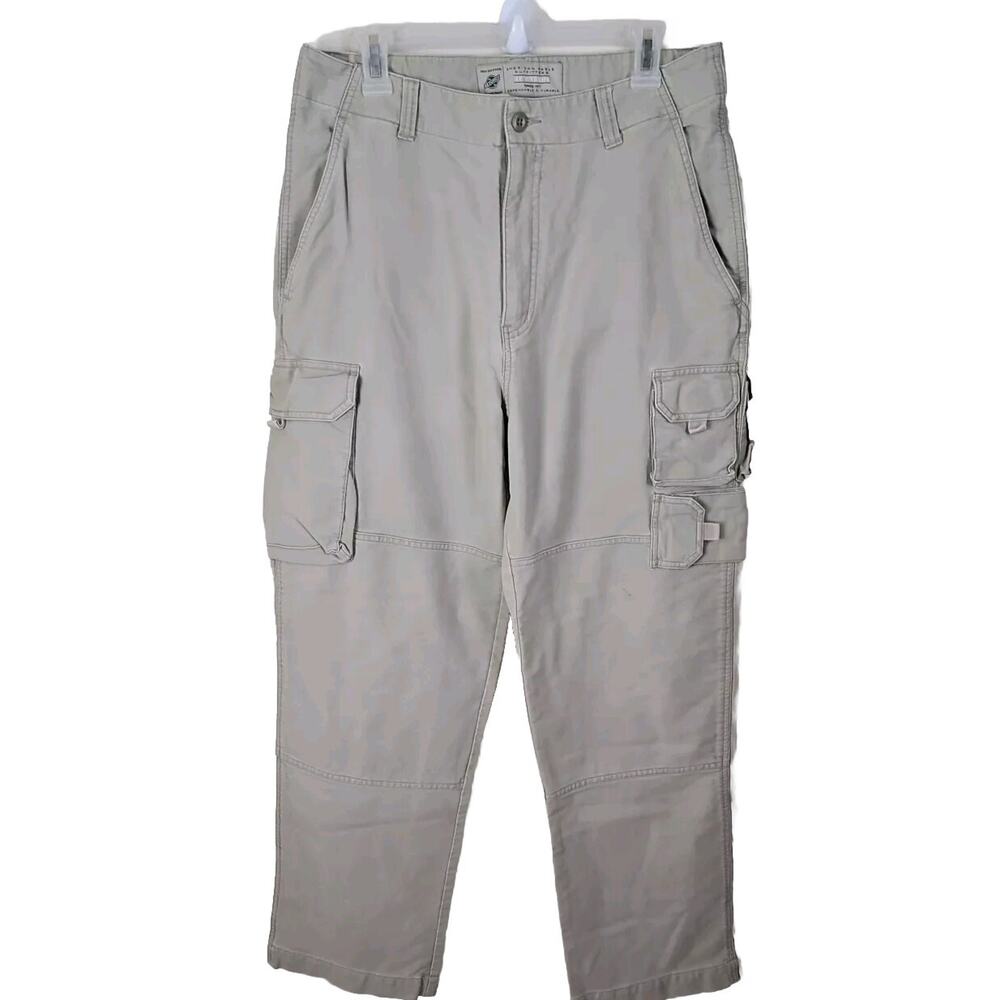 VTG American Eagle AE Supply Cargo Pants Mens 33x30 Khaki Baggy Y2K Paratrooper